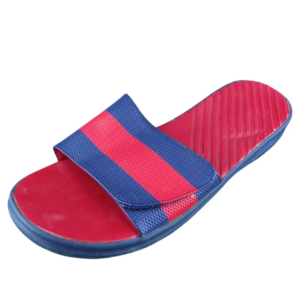 Lands' End Boys‎ Slide Shoes Sandal Red Synthetic Hook & Loop Size Y 5 Medium